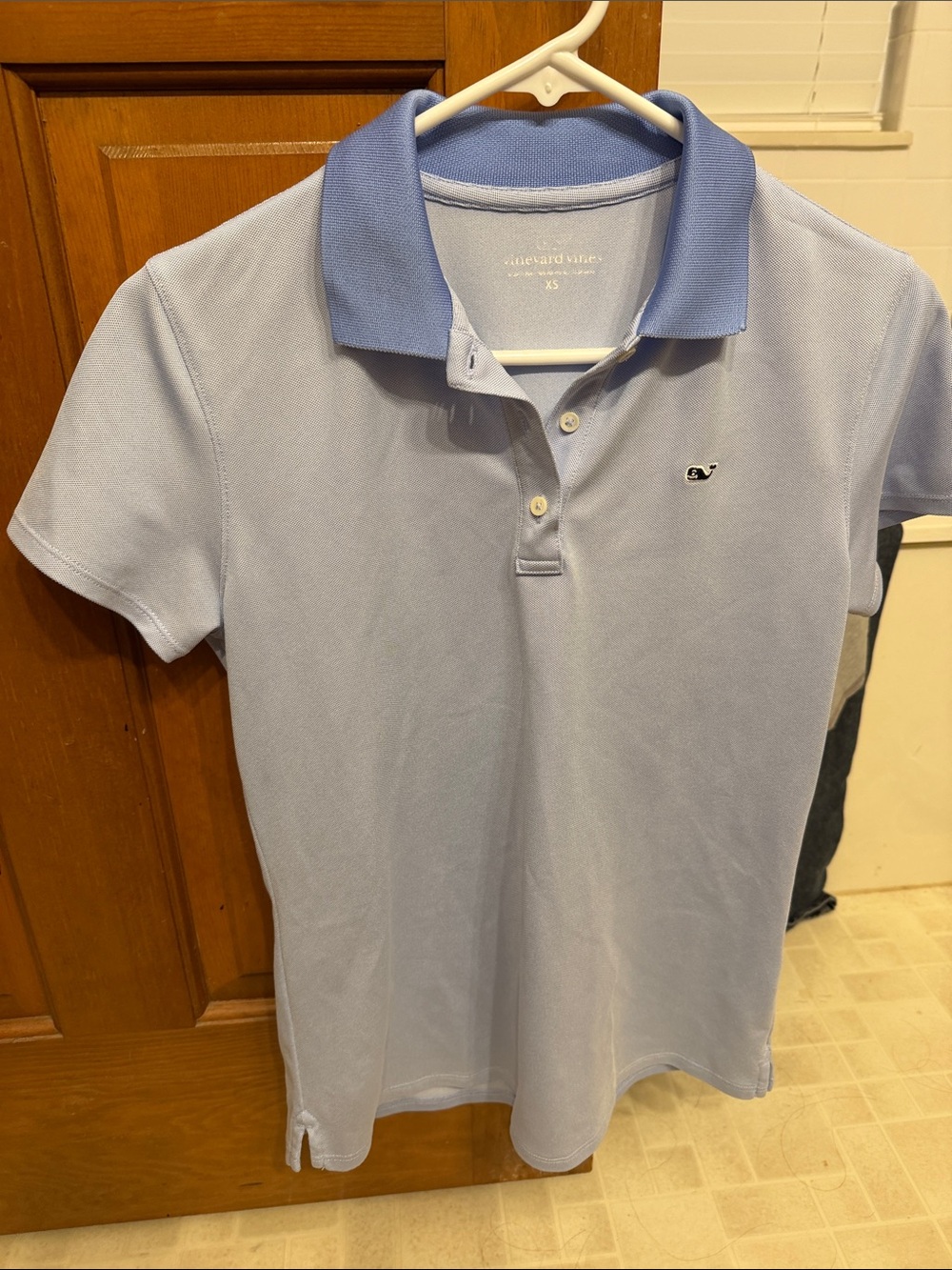 Vineyard Vines Men’s Pale Blue Polo with Contrast Collar